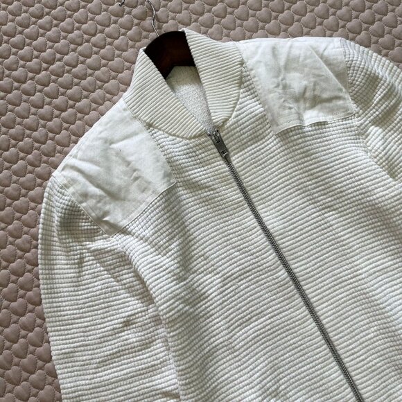 NWOT DIESEL Men's Sweater Zipped Cardigan Size M Cream Cotton Blend - Picture 4 of 13